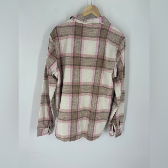 Boohoo Men's Pink and Brown Plaid Shirt Jacket - Picture 8 of 11